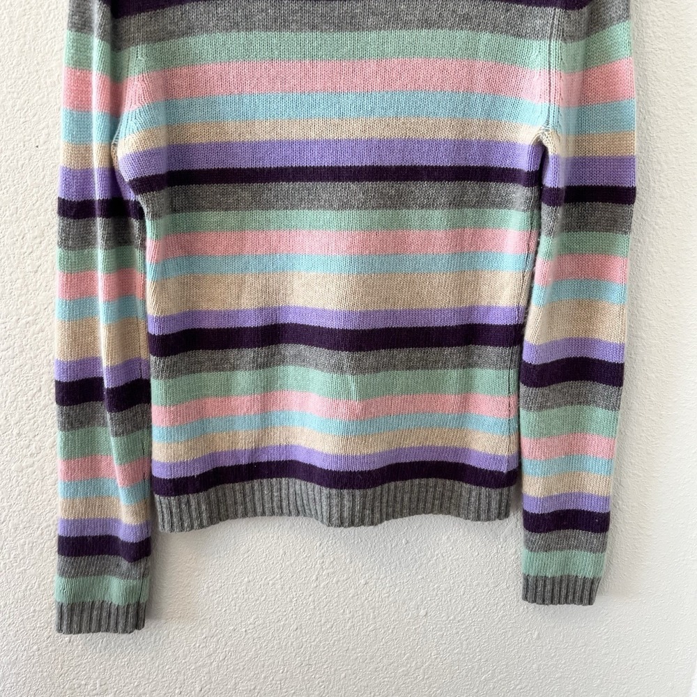 Vintage 90s Sutton Studio Cashmere Sweater Women's Small Striped Pastels Classic - Picture 8 of 12